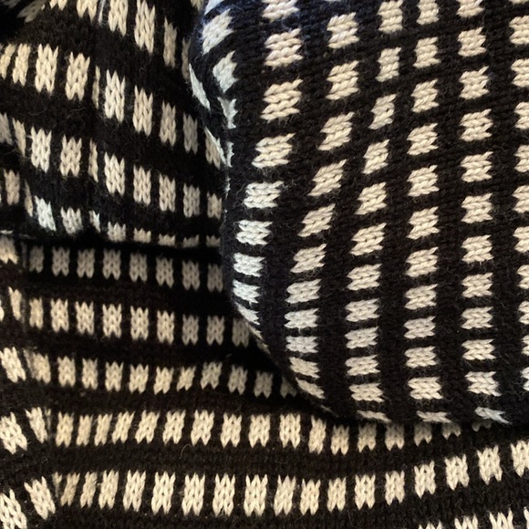 Alison Sheri Black and White Patterned Long Belted Open Front Cardigan - Picture 8 of 12